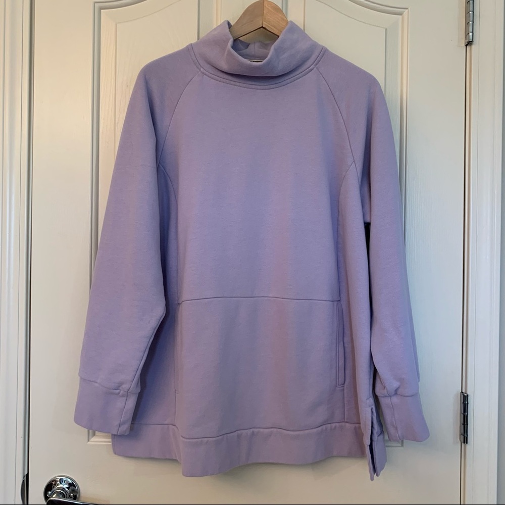 Lands' End funnelneck sweatshirt in wisteria